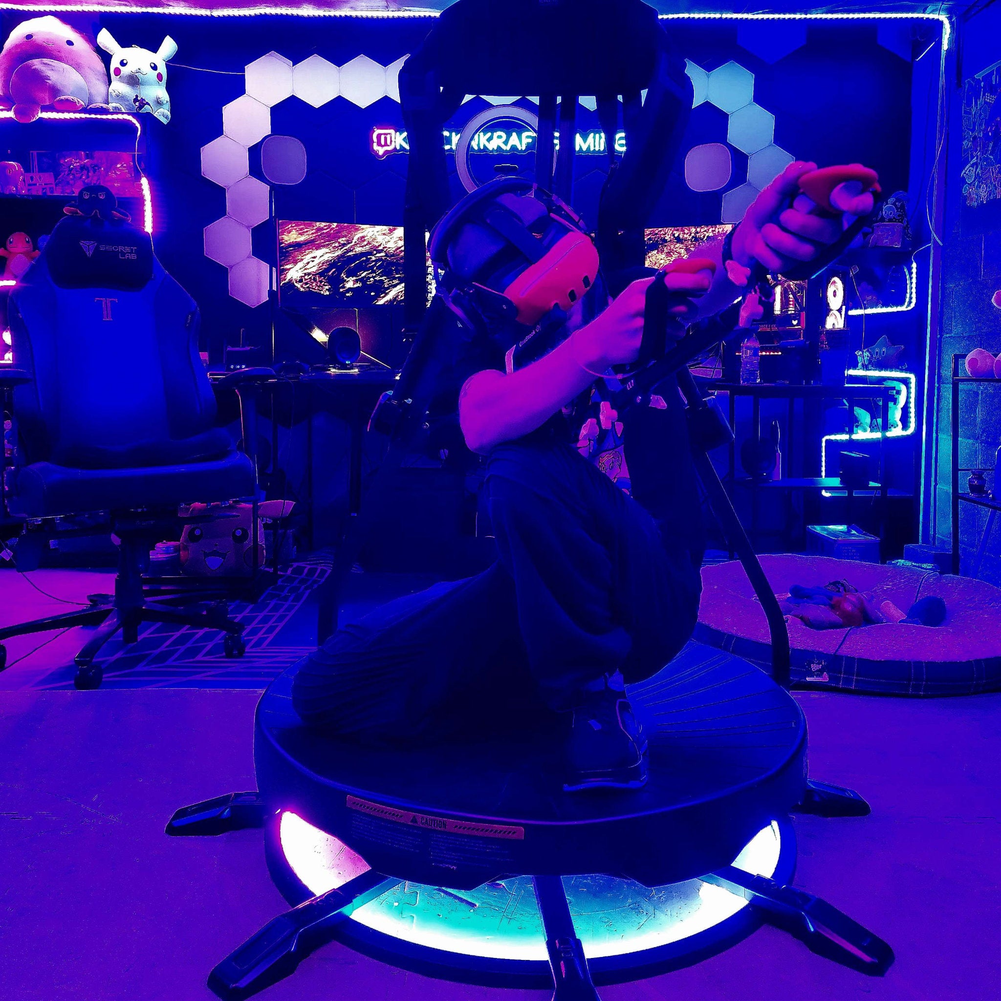 Man playing a VR game Wield VR OneStock VR gunstock