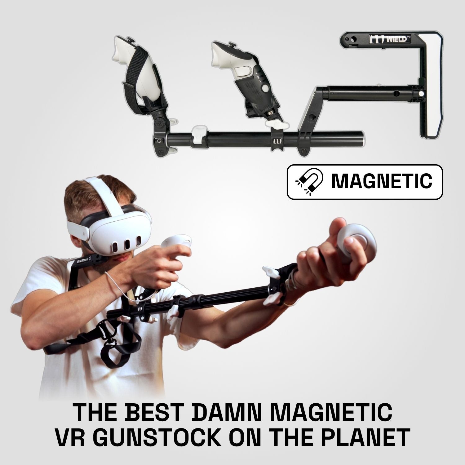 OneStock Magnetic VR Gunstock for Quest 3/3S