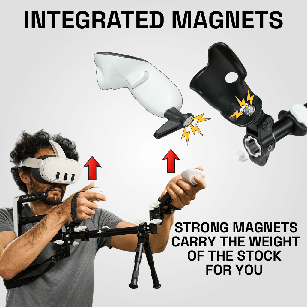 Integrated magnets in OneStock Magnetic controller mounts