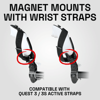 Magnetic controller mounts with Quest 3 and Quest 3S active wrist straps