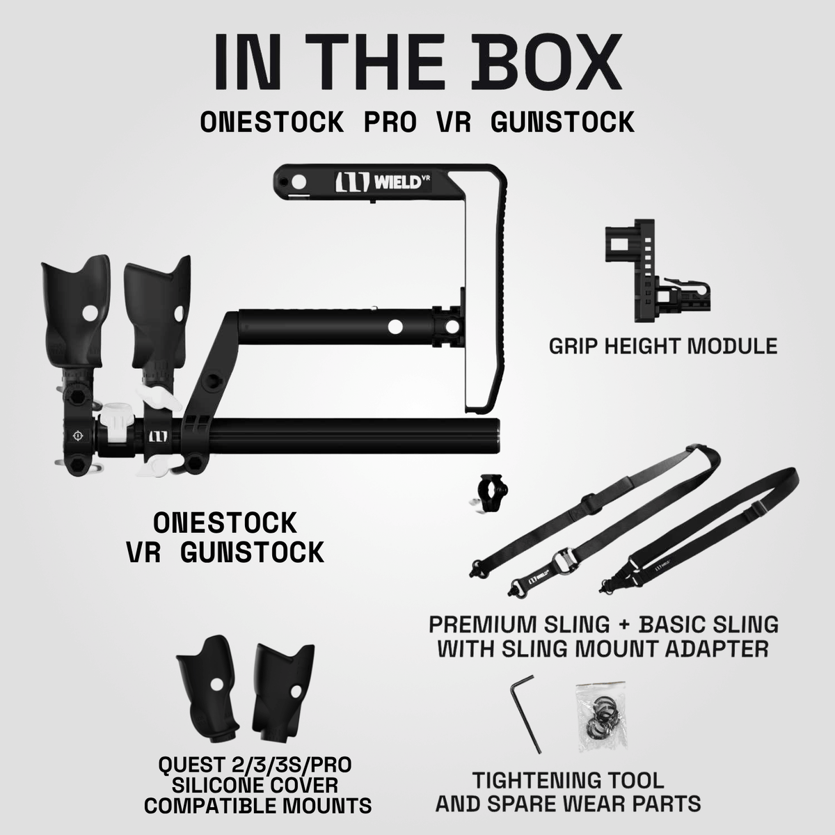 OneStock Pro Open Grips package contents