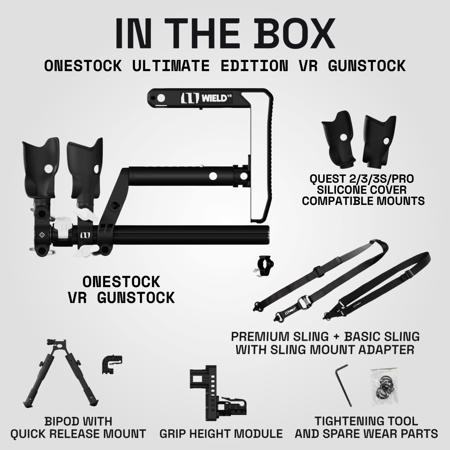 OneStock Ultimate Edition Open Grips package contents