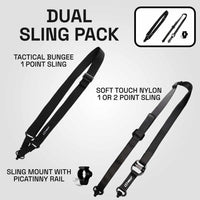 VR OneStock Ultimate Edition taktischer Bungee-Sling mit Sling-Halterung und Soft-Touch-Nylon-Sling im Doppelpack