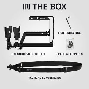 Wield VR Onestock VR gunstock tactical bungee sling ¿Qué hay en la caja?