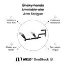 Empuña la culata VR Onestock VR sobre fondo blanco. 