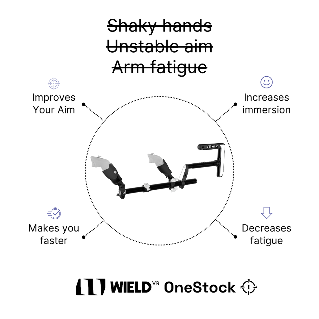 Empuña la culata VR Onestock VR sobre fondo blanco. 