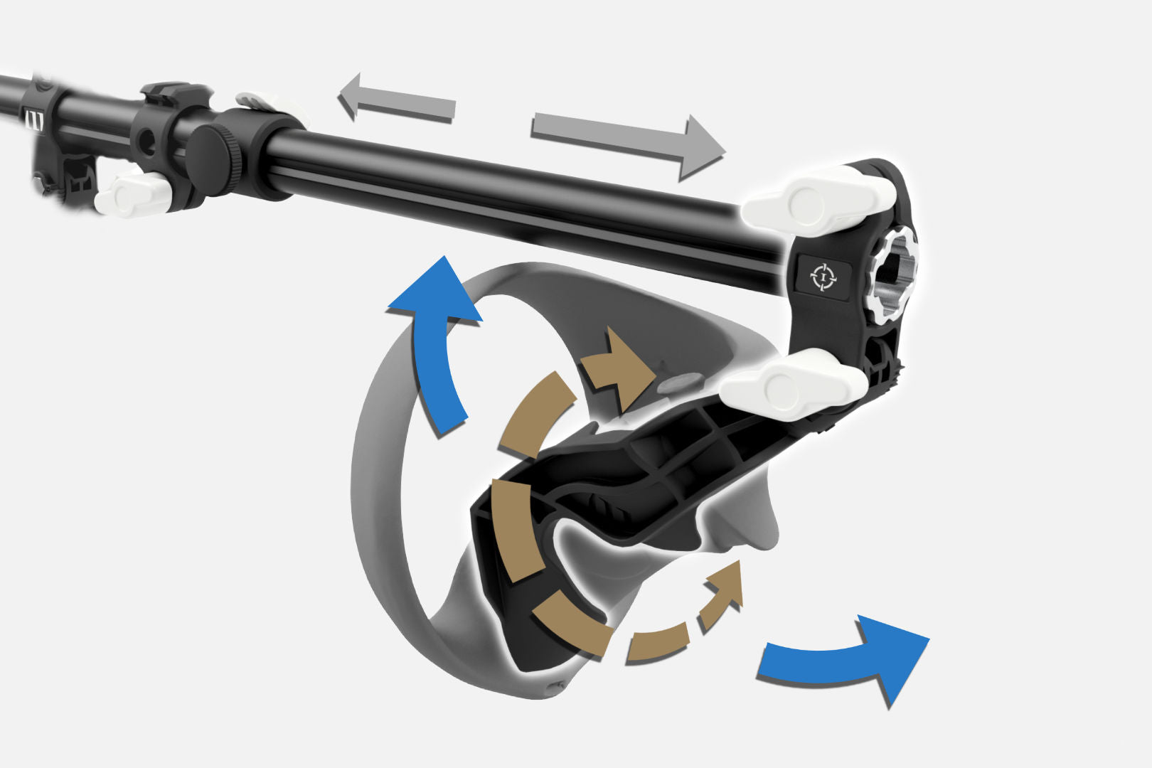 Manejar VR OneStock VR: soportes para controladores de culatas de rifle con gráficos pivotantes. 