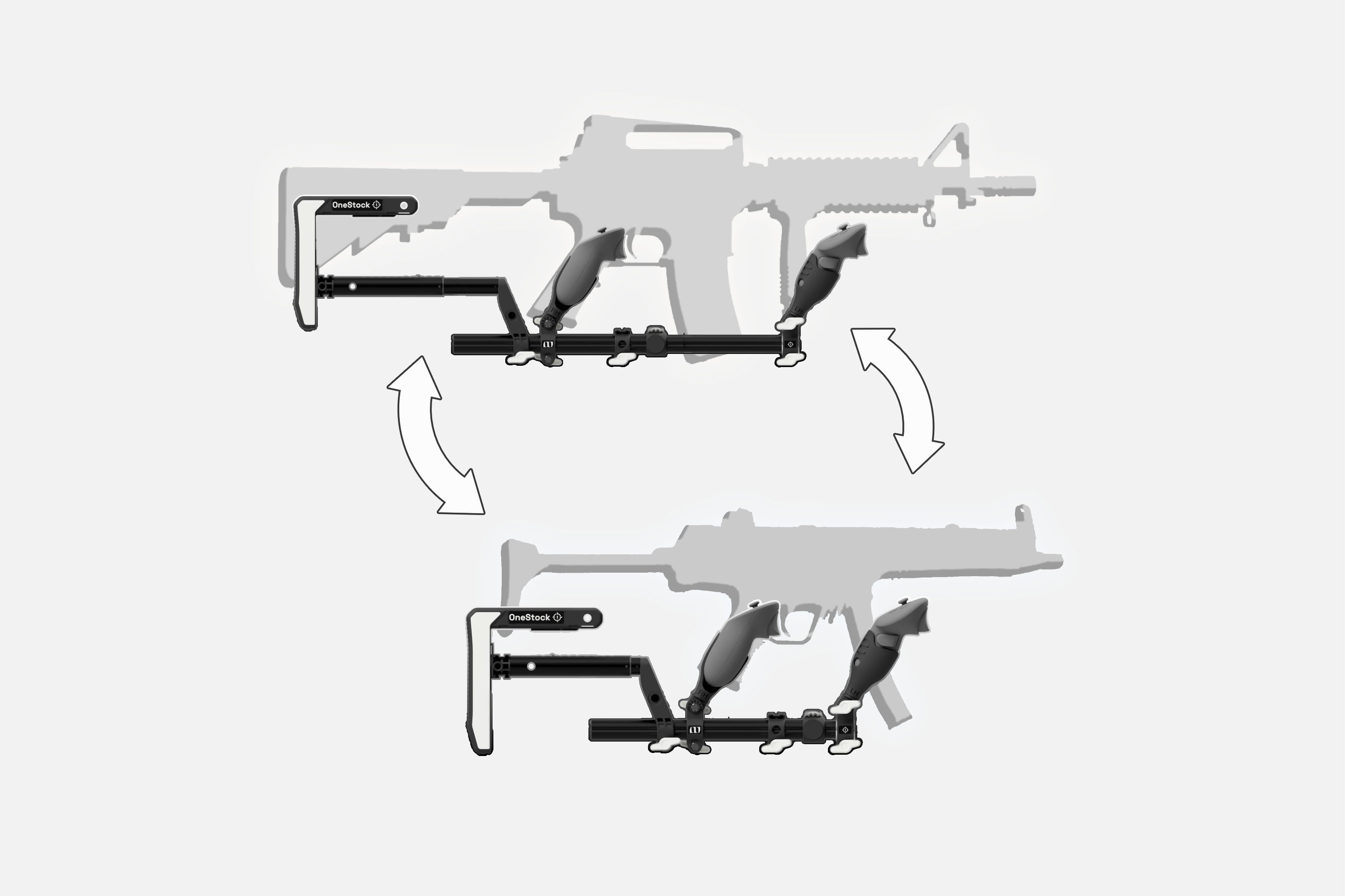 Manier la crosse VR OneStock VR : comment la modifier pour chaque forme d'arme à feu (graphiques)